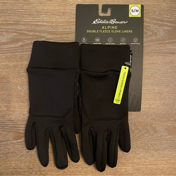 EDDIE BAUER Unisex Alpine Double Fleece Glove Liners - Picture 1 of 6